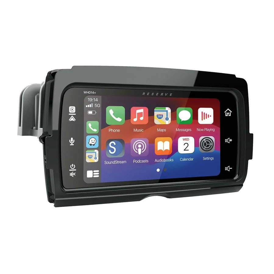 Precision Power WHD14+ Plug-n-Play Headunit for 2014-2023 Harley-Davidson Touring Motorcycles with Wireless Apple CarPlay/Android Auto & 7” QLCD Touchscreen