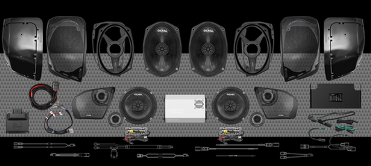 Cicada Audio 24FLXPCM-4X8RG 1400w 4CH DSP AMP & 8 COMPONENT SPEAKER H-D® ROAD GLIDE® COMPLETE SYSTEM