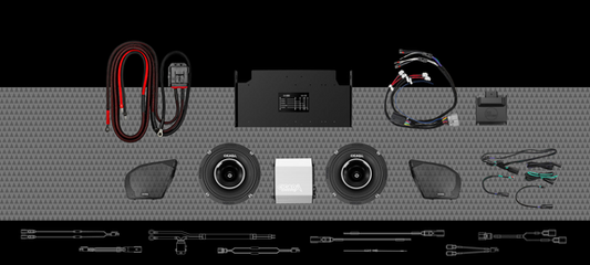 Cicada Audio  24FLXPCH-4X2RG 700w 4CH DSP AMPLIFIER & 2 COAXIAL HORN SPEAKER H-D® ROAD GLIDE® COMPLETE SYSTEM