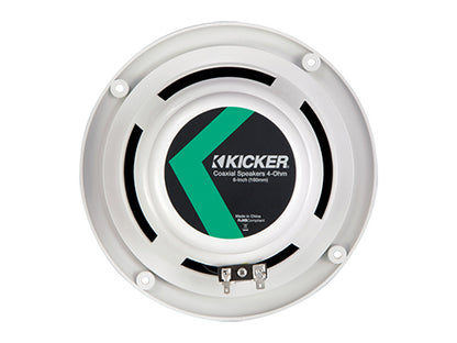 Kicker 45KM604WL 6.5" Marine Coaxial Speakers with Blue LED Lighting