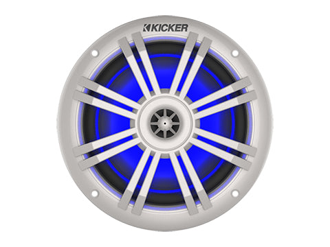 Kicker 45KM604WL 6.5" Marine Coaxial Speakers with Blue LED Lighting