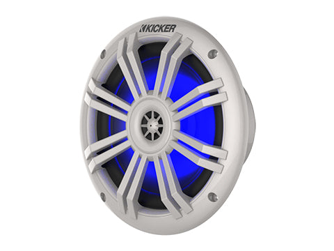 Kicker 45KM604WL 6.5" Marine Coaxial Speakers with Blue LED Lighting