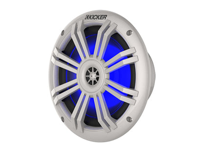 Kicker 45KM604WL 6.5" Marine Coaxial Speakers with Blue LED Lighting