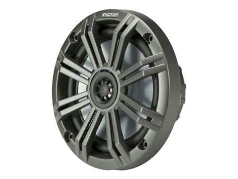 Kicker 45KM654 6-1/2" marine speakers with charcoal and white grilles