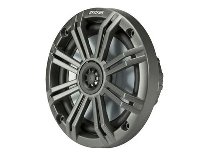 Kicker 45KM654 6-1/2" marine speakers with charcoal and white grilles