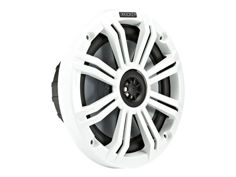 Kicker 45KM654 6-1/2" marine speakers with charcoal and white grilles
