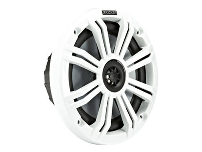 Kicker 45KM654 6-1/2" marine speakers with charcoal and white grilles