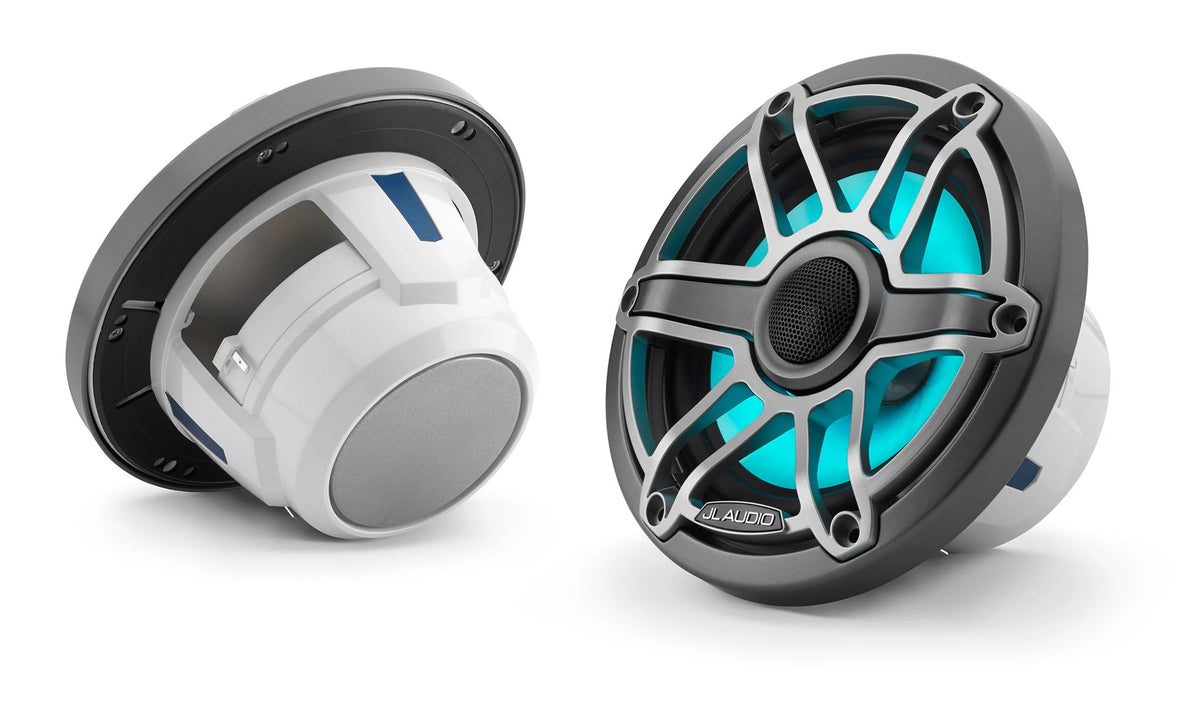 JL Audio M6-650X-S-GmTi-i 6-1/2" marine speakers (Gunmetal Sport Grille and Titanium Grille Insert)