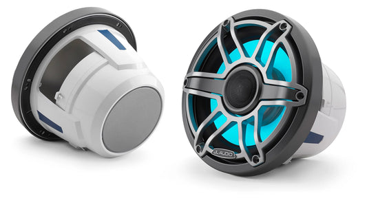 JL Audio M6-880X-S-GmTi M6 Series 8.8" marine speakers (Gunmetal Sport Grille and Titanium Grille Insert)